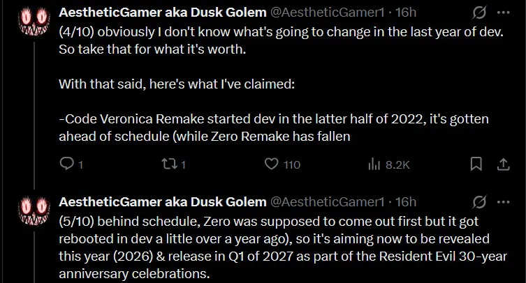 《生化危机:代号维罗妮卡》重制版首批细节 2027年Q1发售