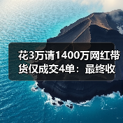 花3万请1400万网红带货仅成交4单：最终收入676.6元（图1）
